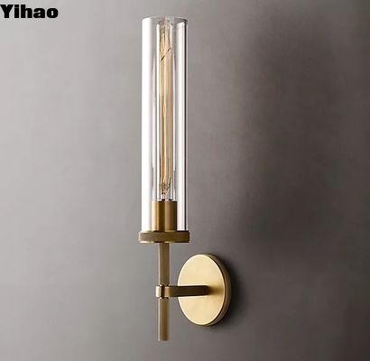 comprar Lámparas de pared decorativas de acabado de latón para interiores con rango de voltaje 85-265V en venta fabricación en línea