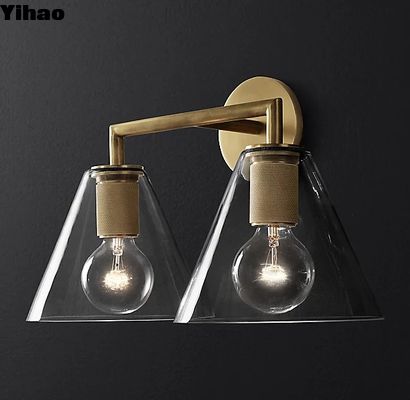comprar 40w*2 Lámparas de pared decorativas Brushed Brass Lámparas de pared de latón incluidas fabricación en línea