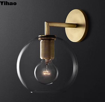comprar Lámparas de pared interiores de la sala de estar de vidrio soplado de sombra moderna 40W fabricación en línea