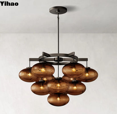 comprar 4W E12 bombillas LED luz de caída Modernas lámparas de cristal de candelabrador de vidrio montado en el techo fabricación en línea