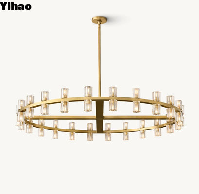 comprar Lámparas colgantes de cromo de acabado de cromo Iluminación de vestíbulo Techo alto fabricación en línea