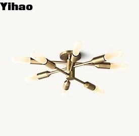 comprar 60w Crystal Flush Mount lujosas luces de techo con acabado de níquel pulido fabricación en línea