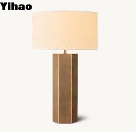comprar Base de latón sólido lámparas de mesa de cama LED para dormitorio oscurecedor fabricación en línea
