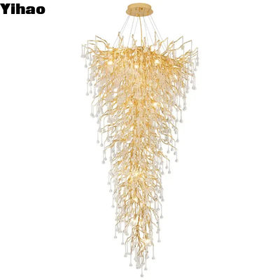 comprar Luz de techo de lámpara incandescente de latón de cristal y lámpara de cristal fabricación en línea