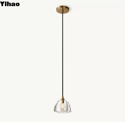 comprar Hemisferio de vidrio de metal luz suspendida suspendida 110-220 voltios fabricación en línea