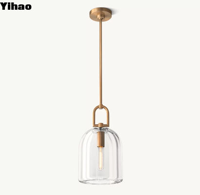 comprar Cuello suspendido de vidrio de forma cilíndrica Luz botánica Cuello de cloche cableado fabricación en línea