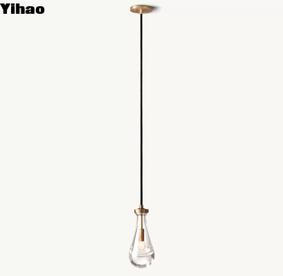 comprar Iluminación suspendida de cristal de lluvia de la cocina de níquel / latón / bronce fabricación en línea