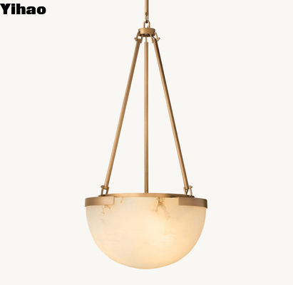 comprar Iluminación suspendida de techo de piedra metálica de latón cono fabricación en línea