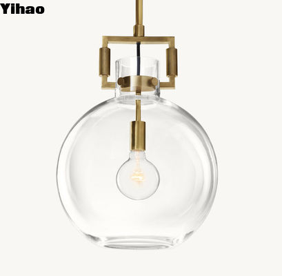 comprar 110-240V colgante suspendido luz maquinista colgante globo de vidrio fabricación en línea