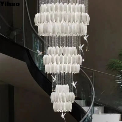 comprar Solución de iluminación de candelabros de escaleras de lujo de cristal fabricación en línea