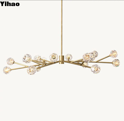 comprar Instalación de candelabros de techo de latón de cristal de níquel fabricación en línea