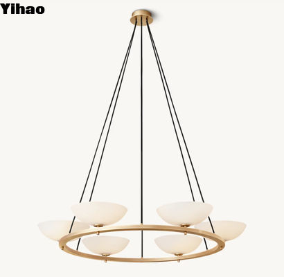 comprar Lámpara de techo de latón y vidrio con acabado de cromo 85-265 voltios fabricación en línea
