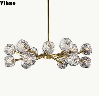 comprar Lámpara de cristal redonda de cristal claro de 36 pulgadas de diseño clásico para espacios interiores fabricación en línea