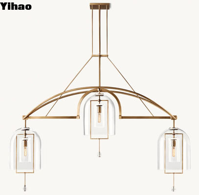 comprar Lustrero de latón lineal de estilo americano con acabado de latón vintage 48.2 kg fabricación en línea