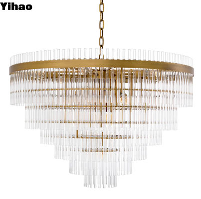 comprar Candelario de cristal moderno lujo Villa contemporánea de cristal decorativa lámpara colgante Candelario para comedor de vida fabricación en línea