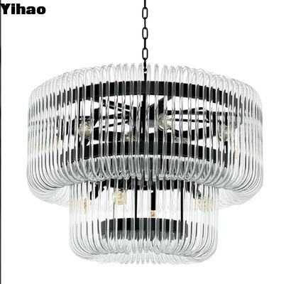 comprar Villa Hall LED moderno Art Deco diseño redondo cristal lámpara de araña para el hotel casa sala de estar fabricación en línea