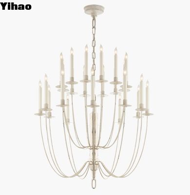 comprar TOB 5205 Erika Lustrero de dos niveles Belga Blanco / Envejecido Lustrero de cristal de latón de hierro fabricación en línea