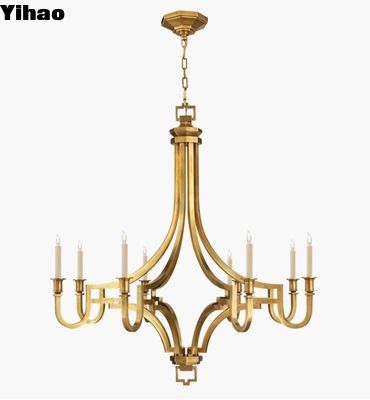 comprar CHC 1562 Gran candelabro de Mykonos de hierro envejecido / candelabro de cristal de latón antiguo quemado fabricación en línea