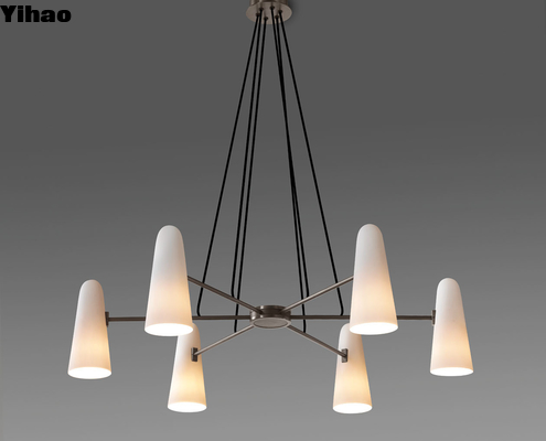 comprar Montfalcon Modern Brass Chandelier con base de bombilla E12 y altura ajustable fabricación en línea