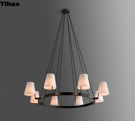 comprar Lámpara de araña circular moderna de latón Corniche con altura ajustable para habitaciones interiores fabricación en línea
