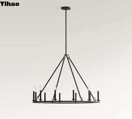comprar Lámpara colgante de candelabros LED de acabado de bronce con estilo de lujo moderno y simple para sala de estar y restaurante fabricación en línea