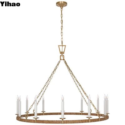 comprar Cuerpo de latón de altura ajustable sombra de cristal LED colgante de iluminación lámpara de candelabros para techos altos fabricación en línea
