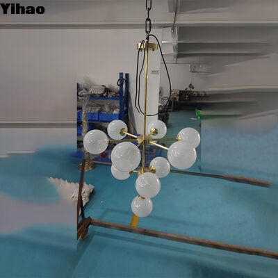 comprar Yihao Moderno lujoso lámpara de cristal soplada a mano con cuerpo de latón y base de bombilla E12 para el salón y el dormitorio fabricación en línea