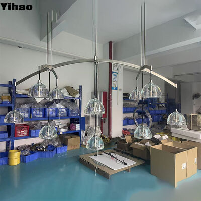 comprar Factory Yihao Direct Brass Body Crystal Shade Chandelier con 3500K LED Blanco Caliente para Hotel de lujo y iluminación para el hogar fabricación en línea