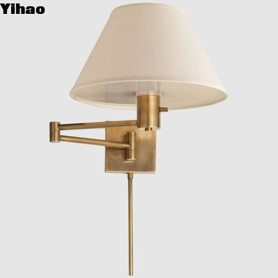 comprar Lámpara de pared de cuerpo de cobre de Yihao Classic LED con brazo oscilante con 2700K de luz blanca cálida y 30000 horas de vida útil para el salón fabricación en línea