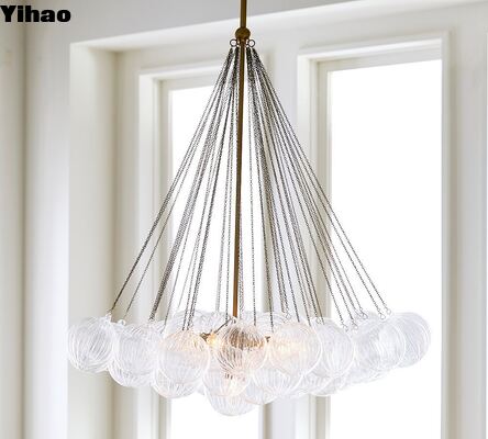 comprar Yihao Simple Vintage Lustrero de acabado de latón colgante con luz blanca caliente de 2700K para sala de estar de lujo simple y moderna fabricación en línea