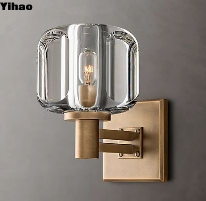 Lámparas de pared decorativas Sconce de pared de latón/bronce/níquel Lámparas de pared decorativas Fuente de energía cableada para espacios interiores