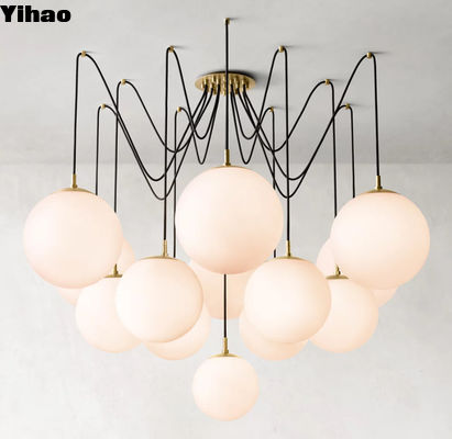 RH Iluminación de cristal de cristal de vidrio de níquel con marco de latón