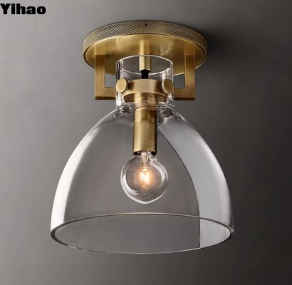 Cuadros de níquel pulido Vidrio de latón de montaje de techo de luz de fondo 40W