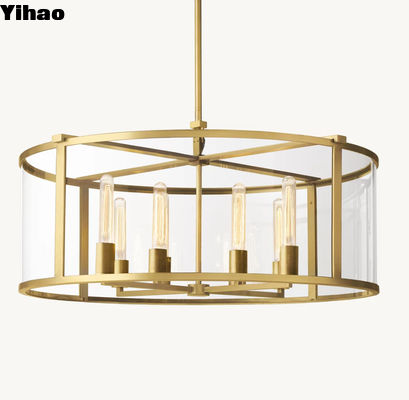 Iluminación contemporánea de lámparas de alumbrado de vidrio de latón LED con una bombilla de 60 vatios