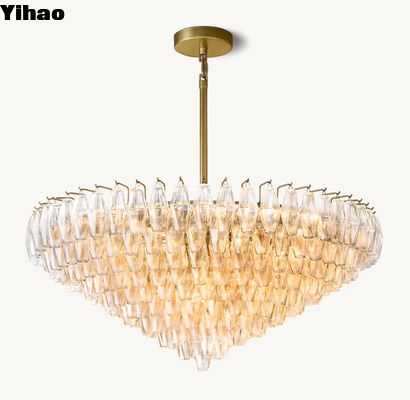 Iluminación de cristal de candelabros Modernas luces de vestíbulo LED de 60 vatios