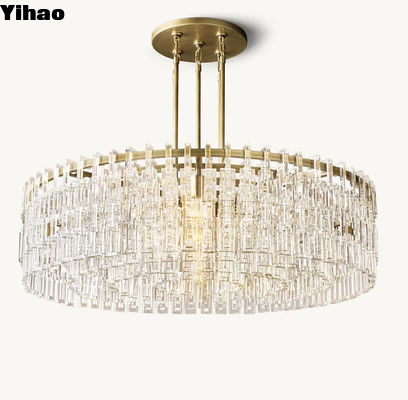 Estilo contemporáneo lámpara de luz LED para el vestíbulo Lustrero K9 Cristal de vidrio Voltado de gran tamaño 85V-265V