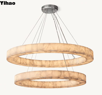 60 vatios de luz LED para el vestíbulo Lustrero de latón Piedra de gran tamaño