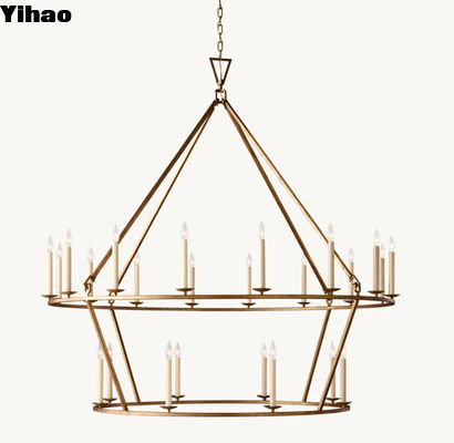 62' Diámetro 54' H lujoso candelabros de caída de buques gran candelabros de latón