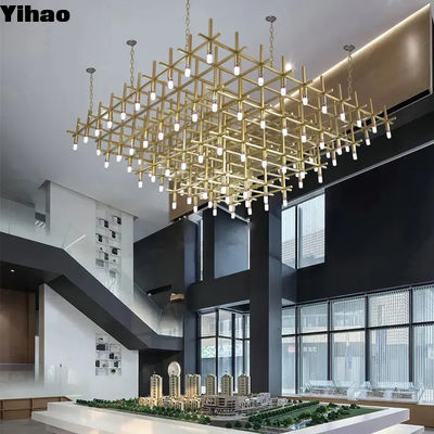 E12/E14 Bulbs Hotel Lobby Lustrero de metal Lustrero moderno