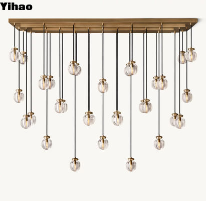 Cocina Perla Rectángulo K9 Cristal de vidrio lámpara de candela 110V-220V