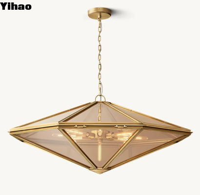 Vidrio de metal suspendido Helena colgante de luz estilo contemporáneo