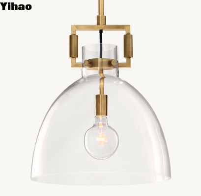 Con forma cilíndrica Maquinista de vidrio Cloche colgante 18' 14'
