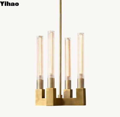 Lámparas de techo LED suspendidas comerciales de vidrio metálico con forma cilíndrica