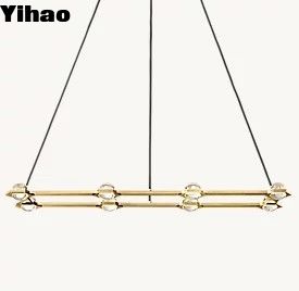 Antiguo comedor de bronce lámpara de luz de techo de granja 110V-220V