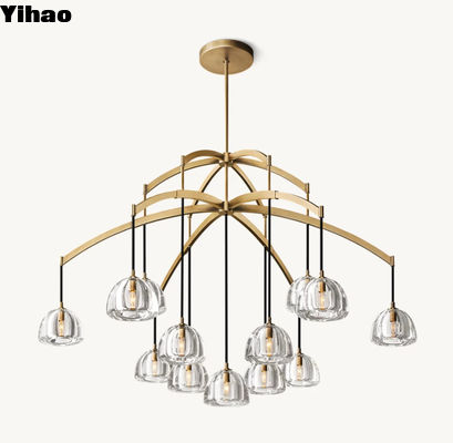 Candeleras de techo contemporáneos de cristal de latón pulido