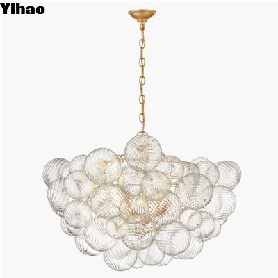 110-220V Granja antigua de latón Cristal de lámpara de candelabrador estilo vintage con tipo de bombilla incandescente