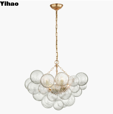 Talia Medium Brass/Glass Shades Ceiling Light Chandelier con luz colgante con enchufe