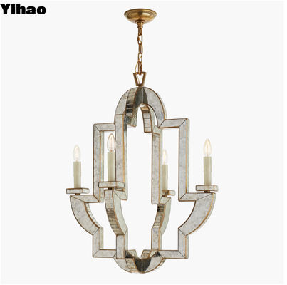 Lido Medium Chandelier Vintage Custom Made Chandelier Cristal de vidrio de latón Instalación de iluminación interior