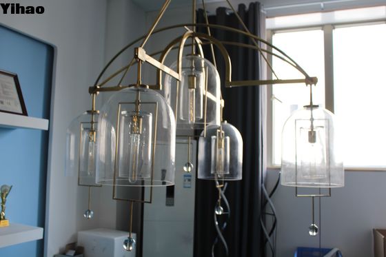 5 pulgadas Canopy tamaño Techo montaje personalizado de latón luz de cristal Fulcrum lámpara redonda