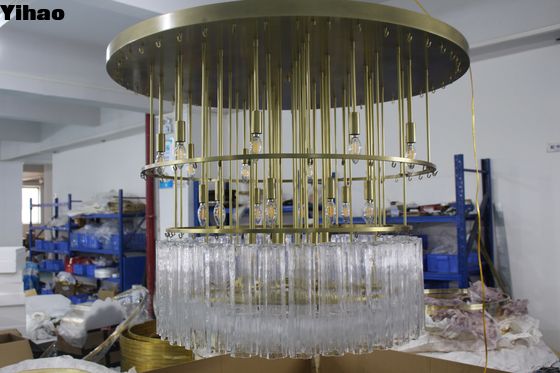 Lustrero de cristal de latón para interiores de decoración 140 cm x 95 cm x 70 cm
